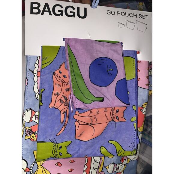 NEW! Baggu GO POUCH 3-PIECE SET in “Still Life” Limited Ed. Recycled Nylon Bags - Picture 6 of 9